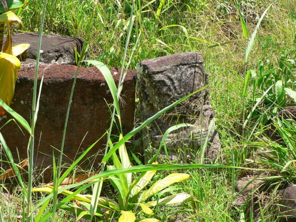 71- Vieille tombe abandonnee d'une chefesse a Puamau 
